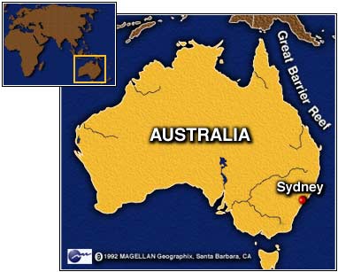 Mapa de Sídney en Australia